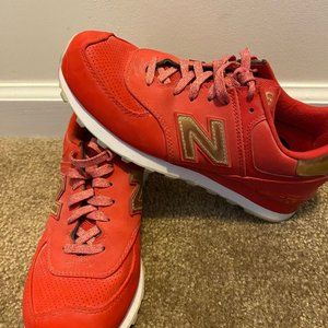 New Balance Sneakers, 8.5 Read and Gold